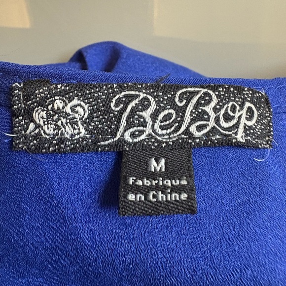 BeBop Royal Blue Smocked Knee Length Sleeveless Sundress w Pockets size Medium - Picture 7 of 11